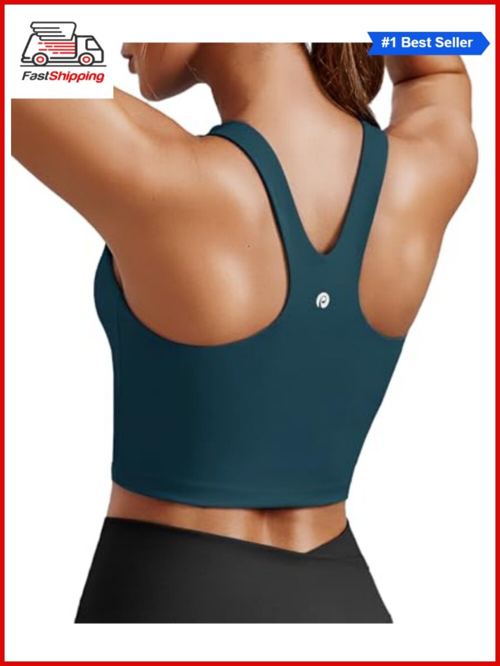 Racerback Sports Bra High Neck Crop Workout Tank Top Light Support Yoga